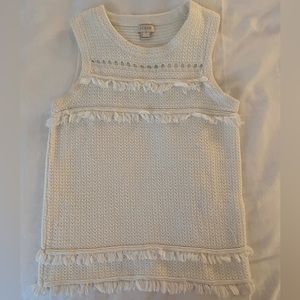 J Crew Ivory Crochet Tank Top Sweater